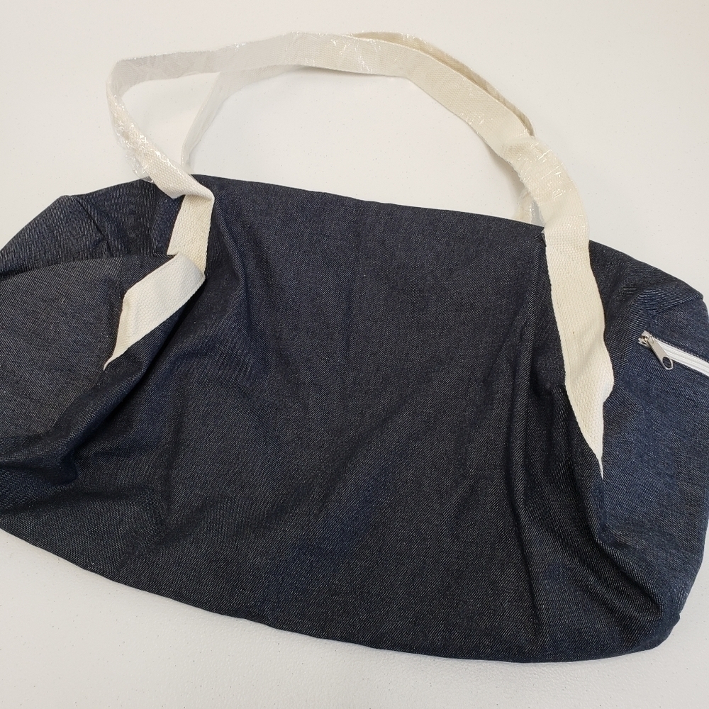 Will Workout for Cupcakes Denim Duffel Bag - Picture 2 of 6